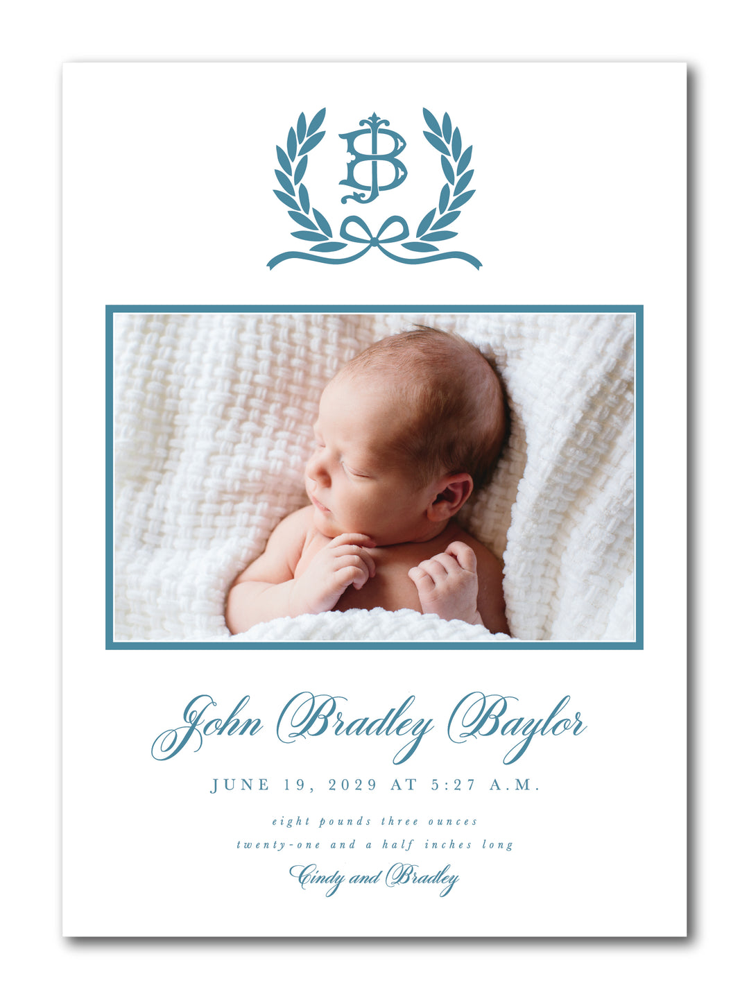 The John Bradley Birth Announcement