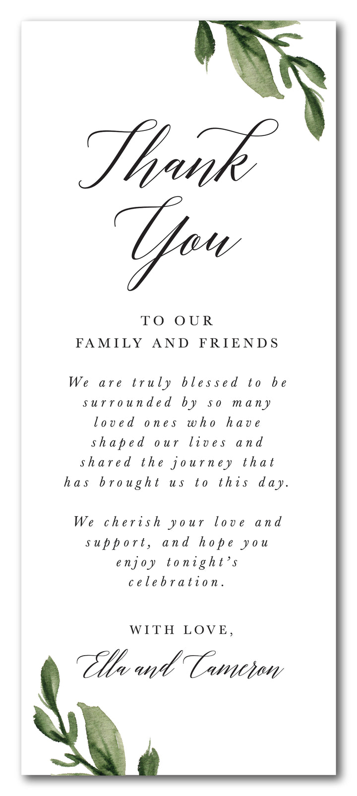 The Ella Thank You Place Setting Card
