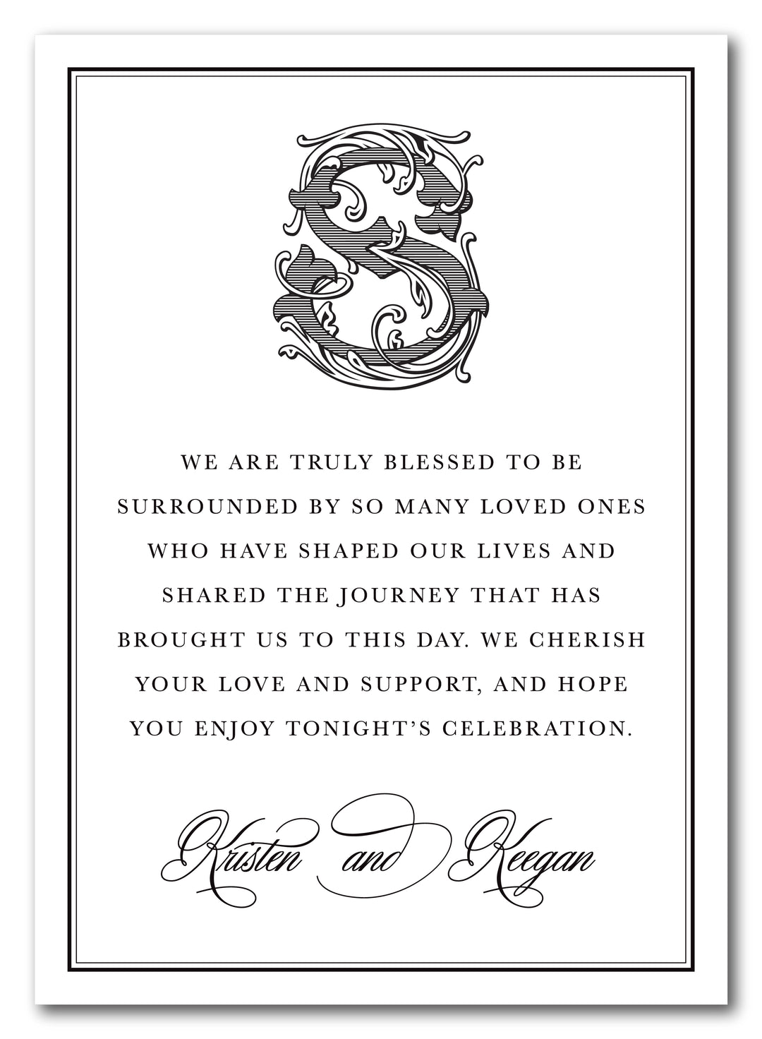 The Kristen Thank You Place Setting Card