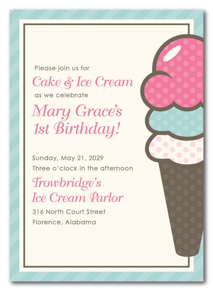 The Ice Cream II Birthday Party Invitation