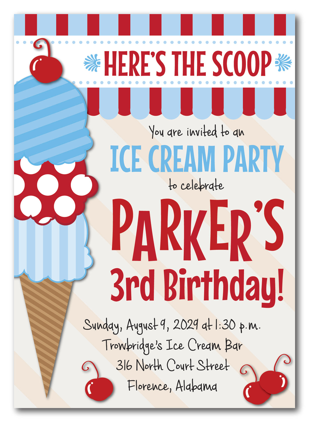 The Ice Cream IV Birthday Party Invitation