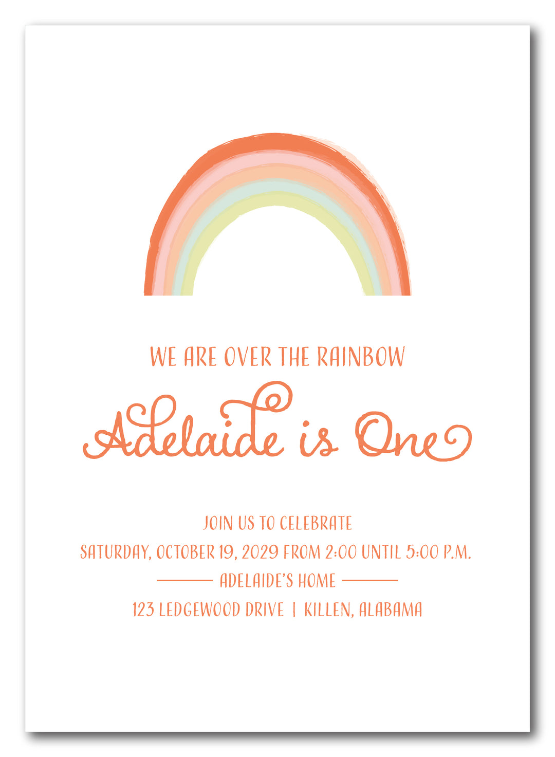 The Rainbow Birthday Party Invitation