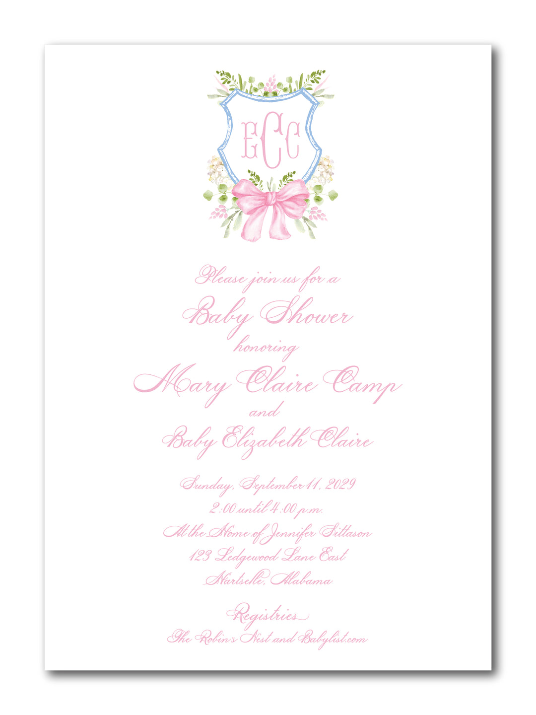 The Mary Claire Baby Shower Invitation