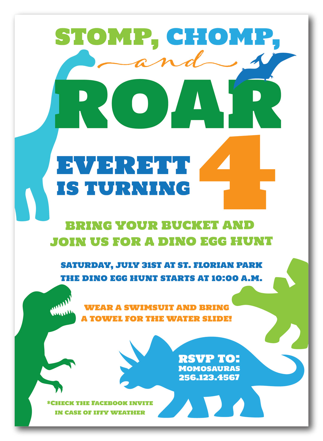 The Dinosaur Birthday Party Invitation