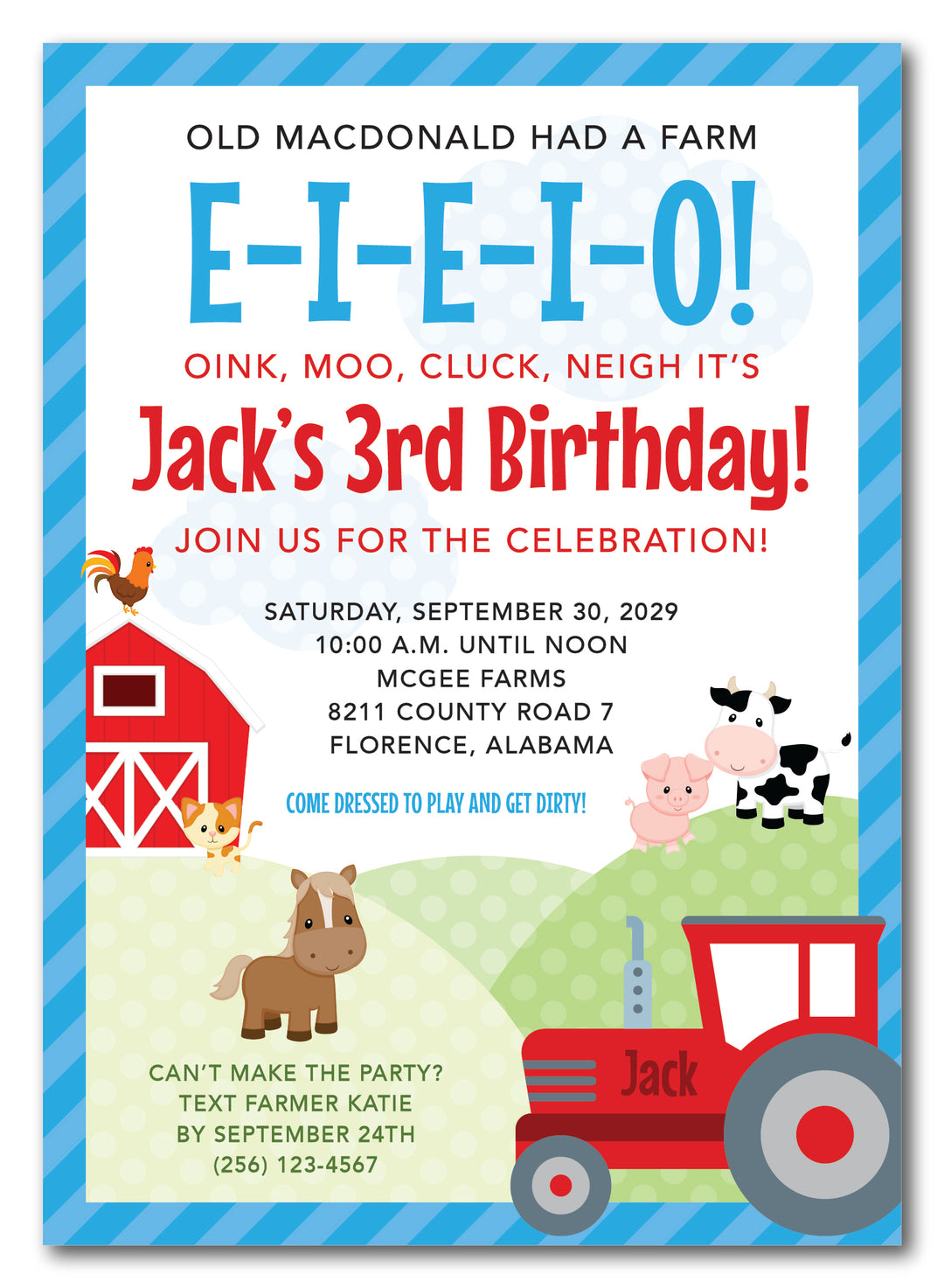 The Farm Birthday Party Invitation