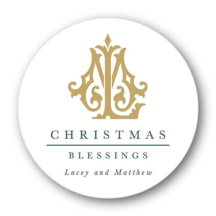 The Lacey Christmas Round Sticker