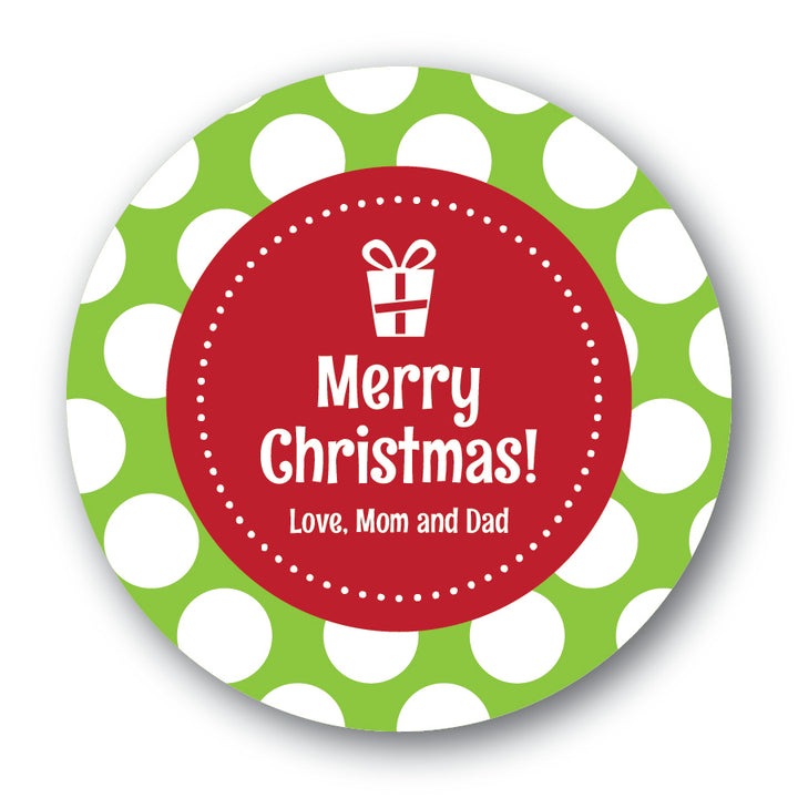 The Mom and Dad Christmas Round Sticker
