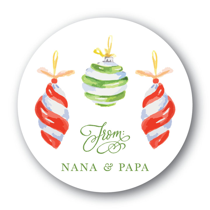 The Nana and Papa Christmas Round Sticker