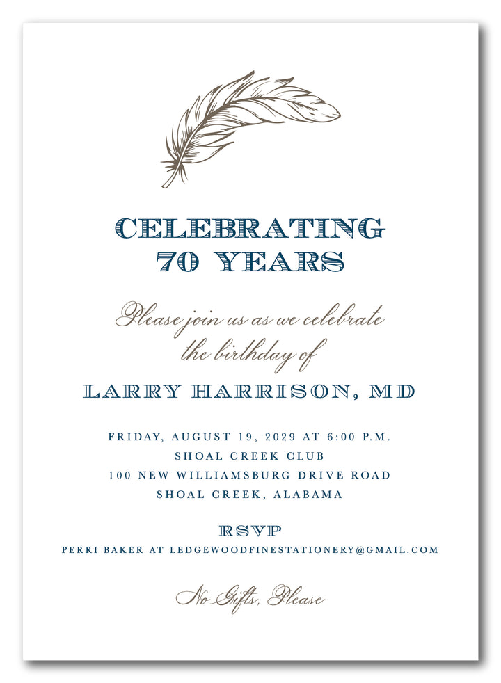 The Feather Birthday Party Invitation