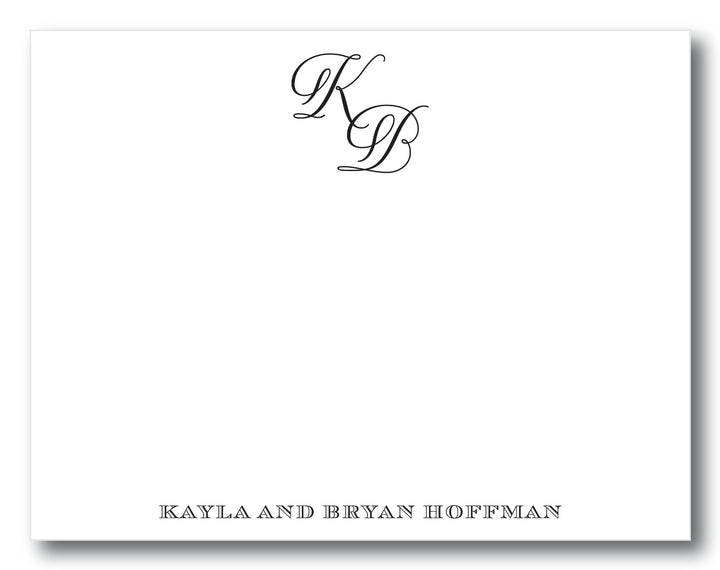 The Script Initials Flat Note Card