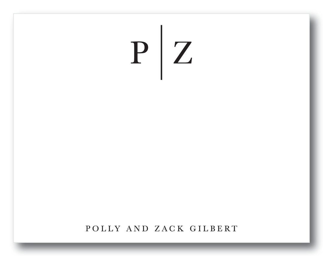 The Horizontal Block Initial Flat Note Card