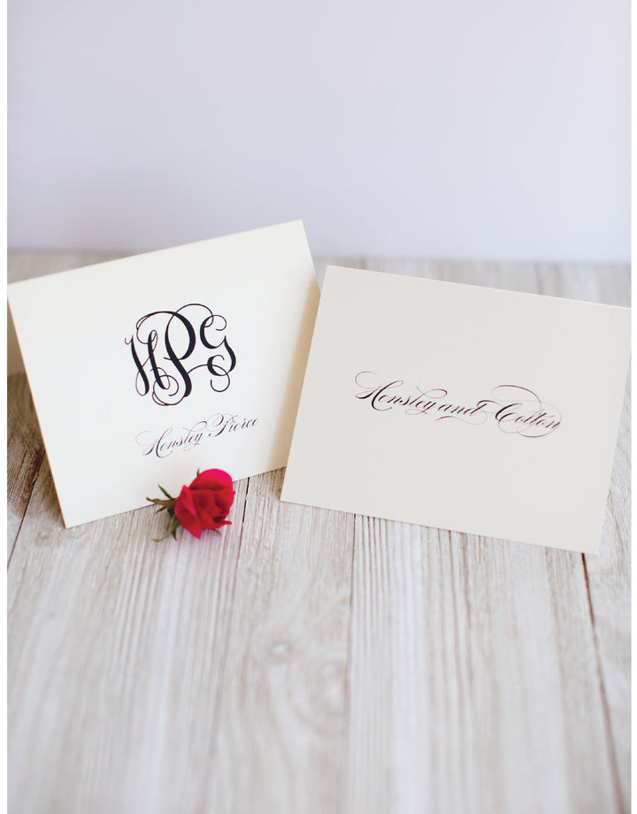 The The Chic Monogram Folded Note Card