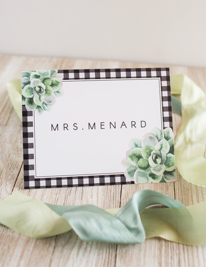 The Mrs. Menard Folded Note Card