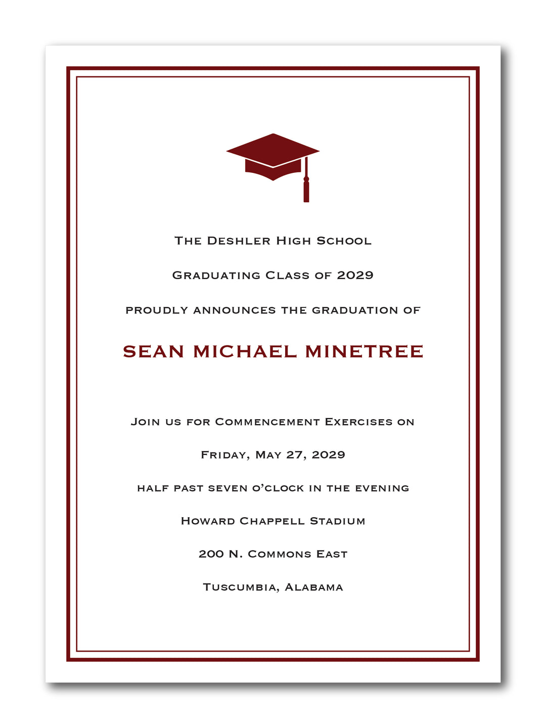 The Sean Graduation Announcement