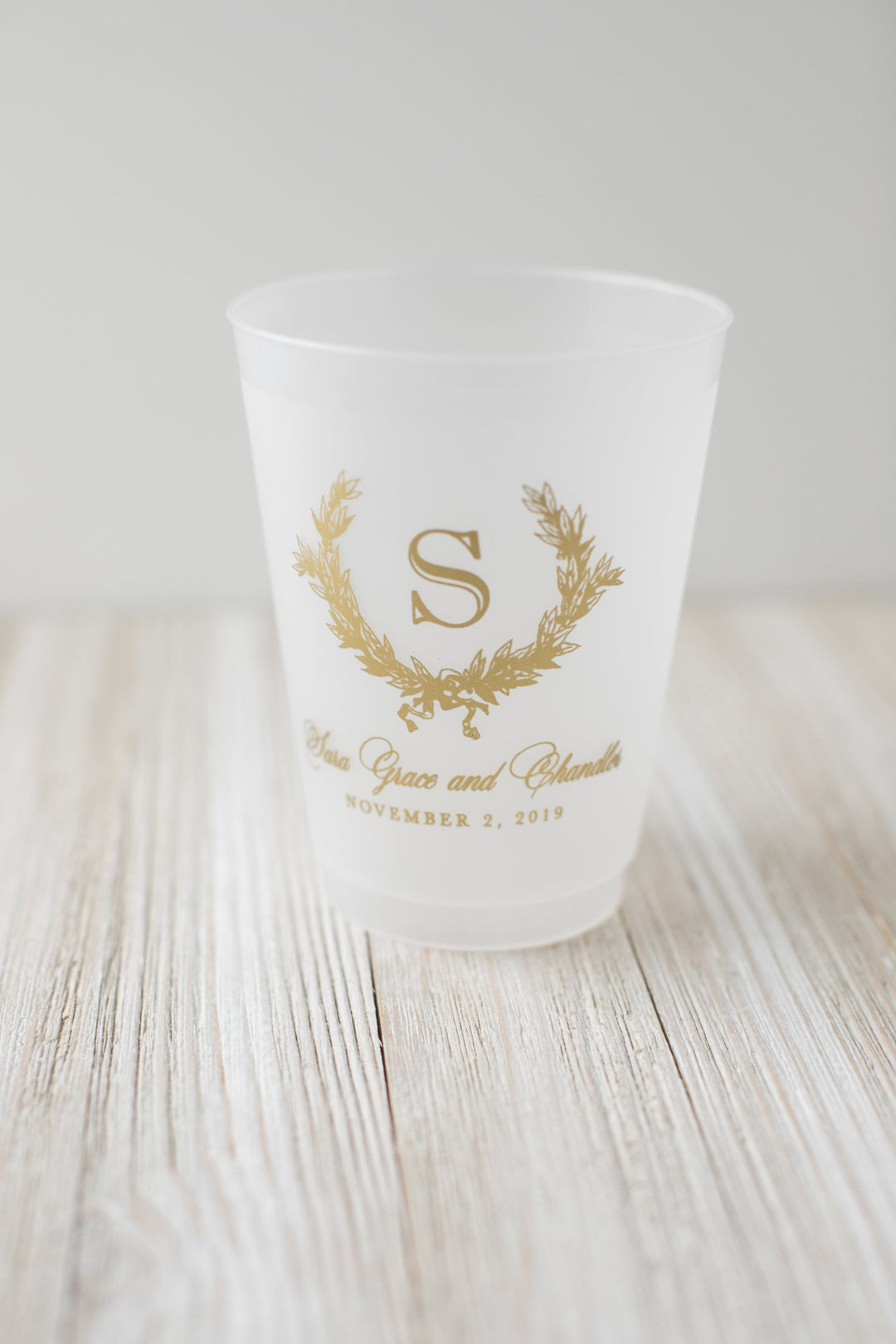 Vintage Vine Single Initial Shatterproof Cup