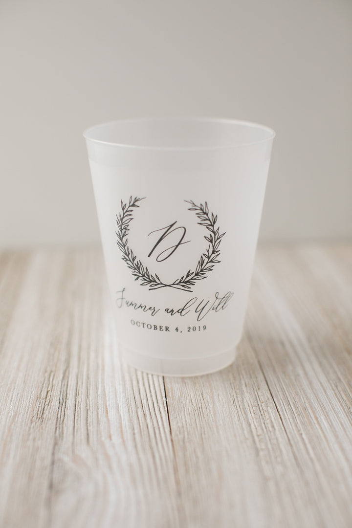 Vine Single Initial Shatterproof Cup
