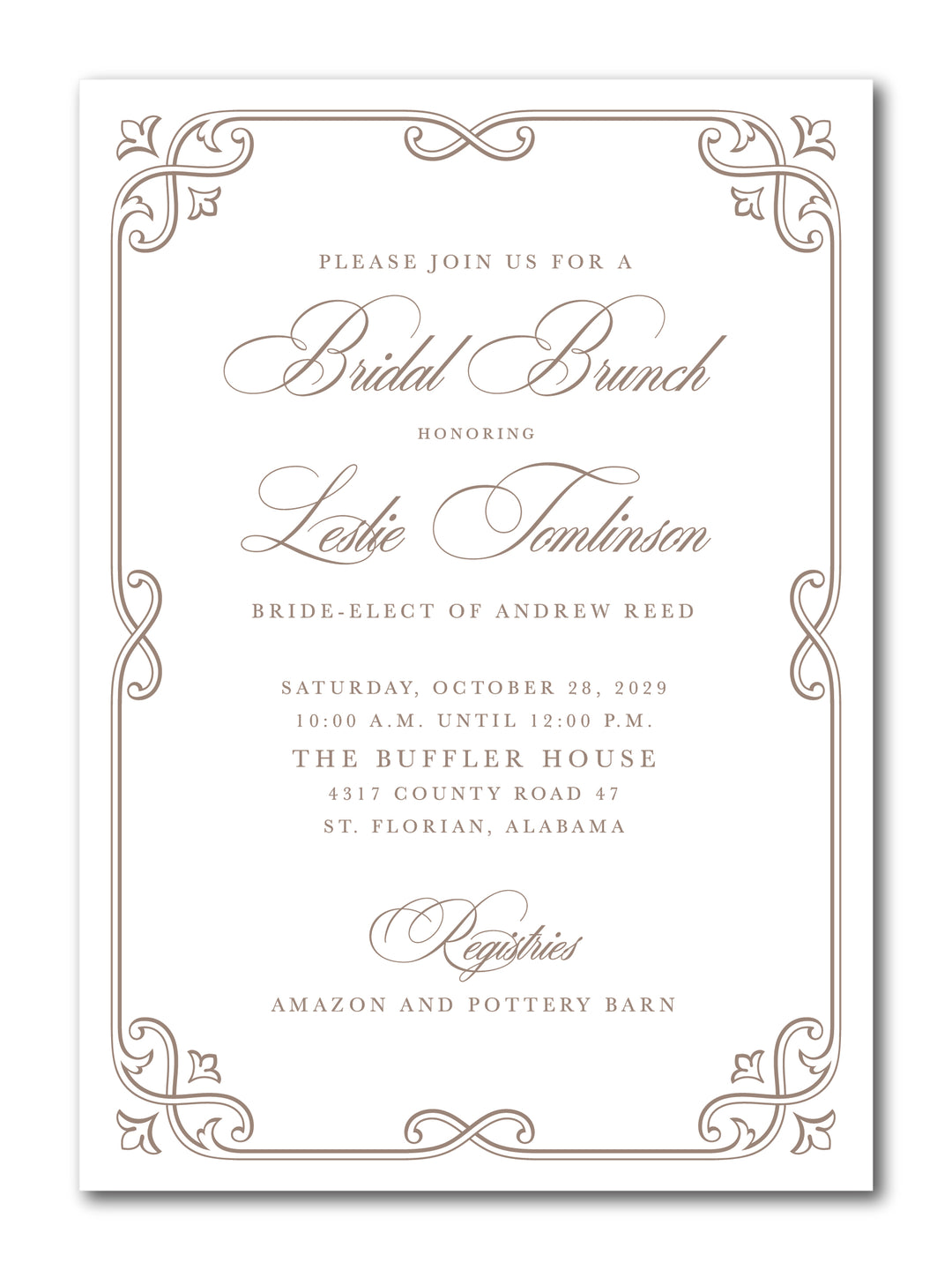 The Leslie Bridal Shower Invitation