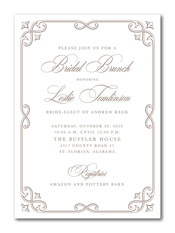 The Leslie Bridal Shower Invitation