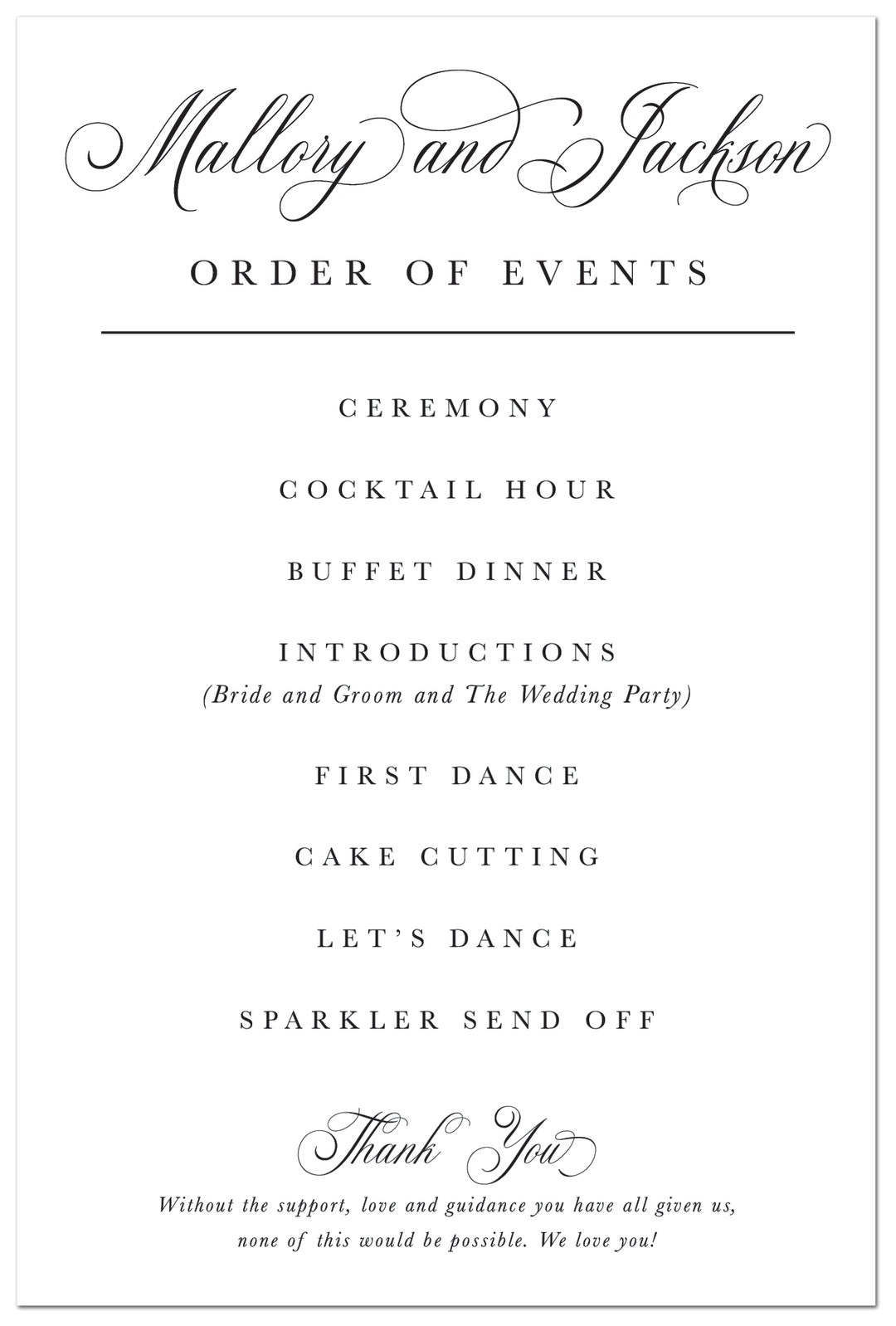 The Mallory Order of Events Sign
