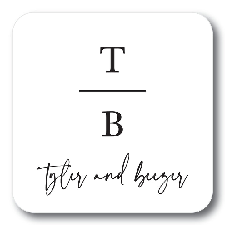 The Vertical Block Initials Personalized Coaster