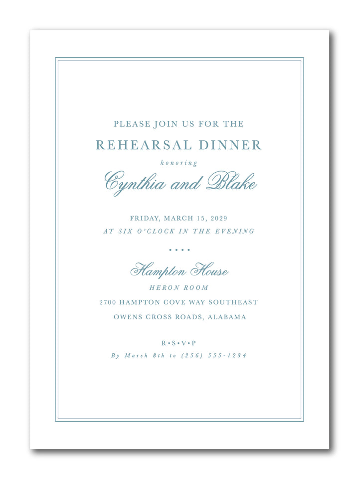 The Blake Rehearsal Dinner Invitation