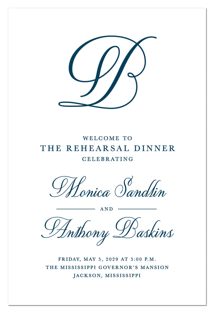 The Anthony Rehearsal Dinner Welcome Sign