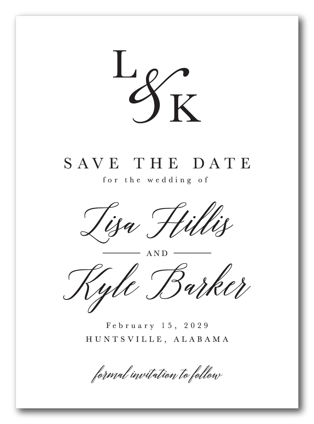 The Ampersand Block Initial Save The Date