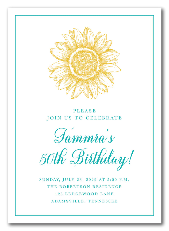 The Sunflower Birthday Party Invitation