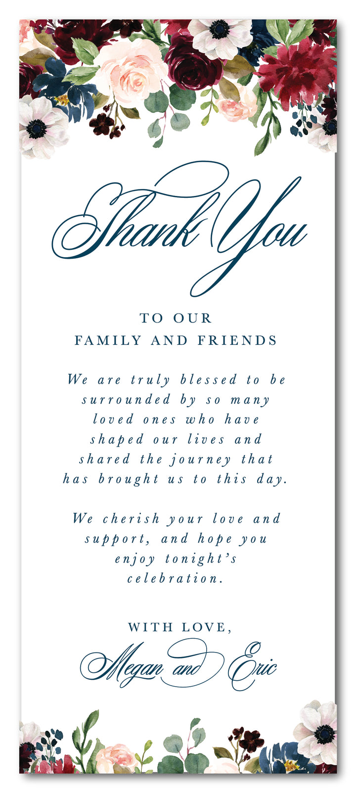 The Megan Thank You Place Setting Card