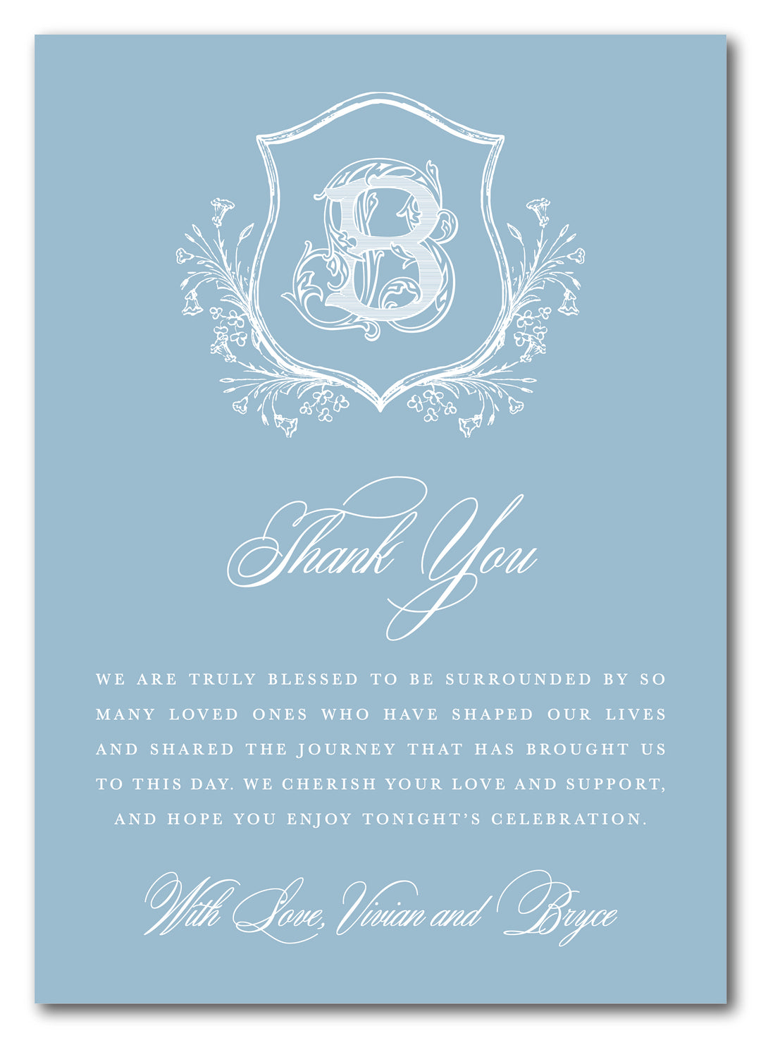 The Vivian Thank You Place Setting Card