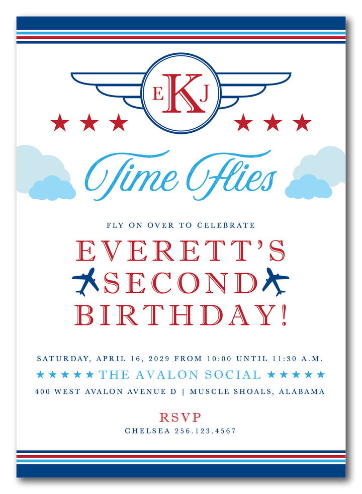 The Airplane Birthday Party Invitation
