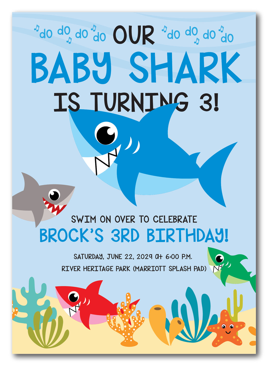 The Baby Shark Birthday Party Invitation