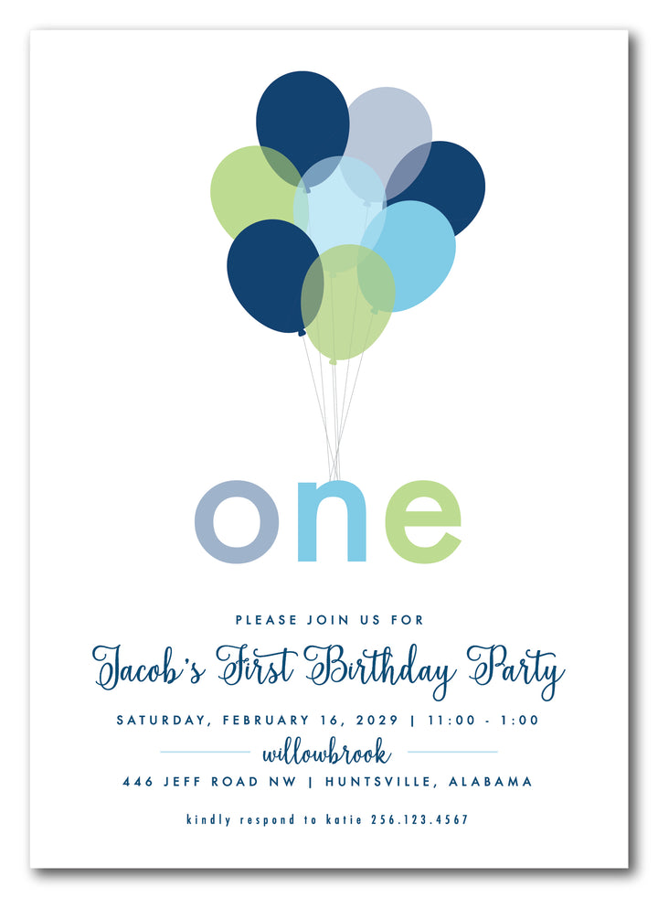 The Balloon II Birthday Party Invitation