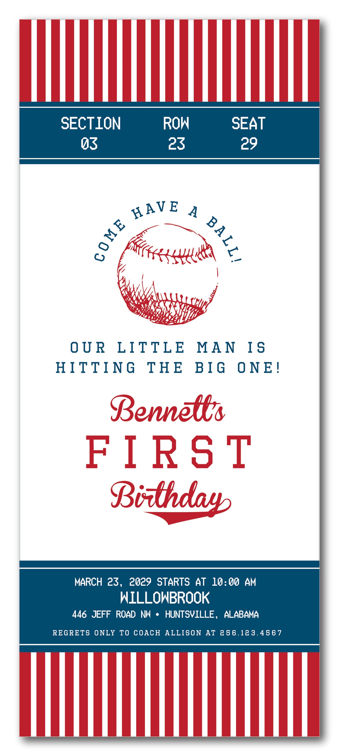 The Baseball III Birthday Party Invitation