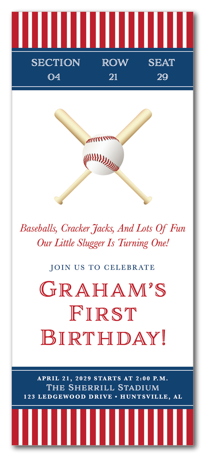 The Baseball IV Birthday Party Invitation