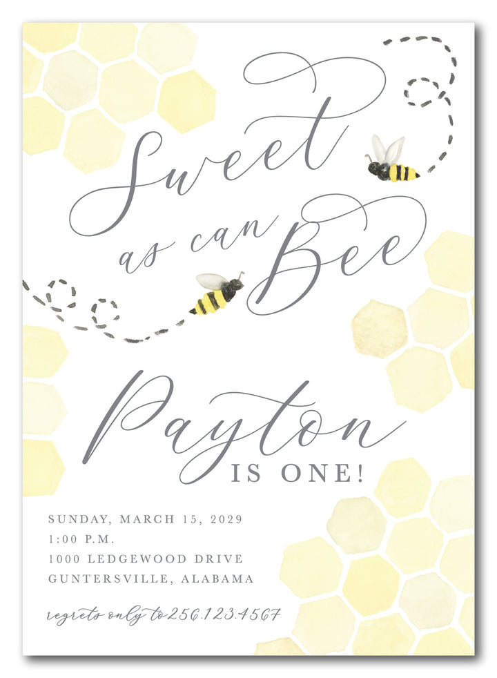 The Bee Birthday Party Invitation