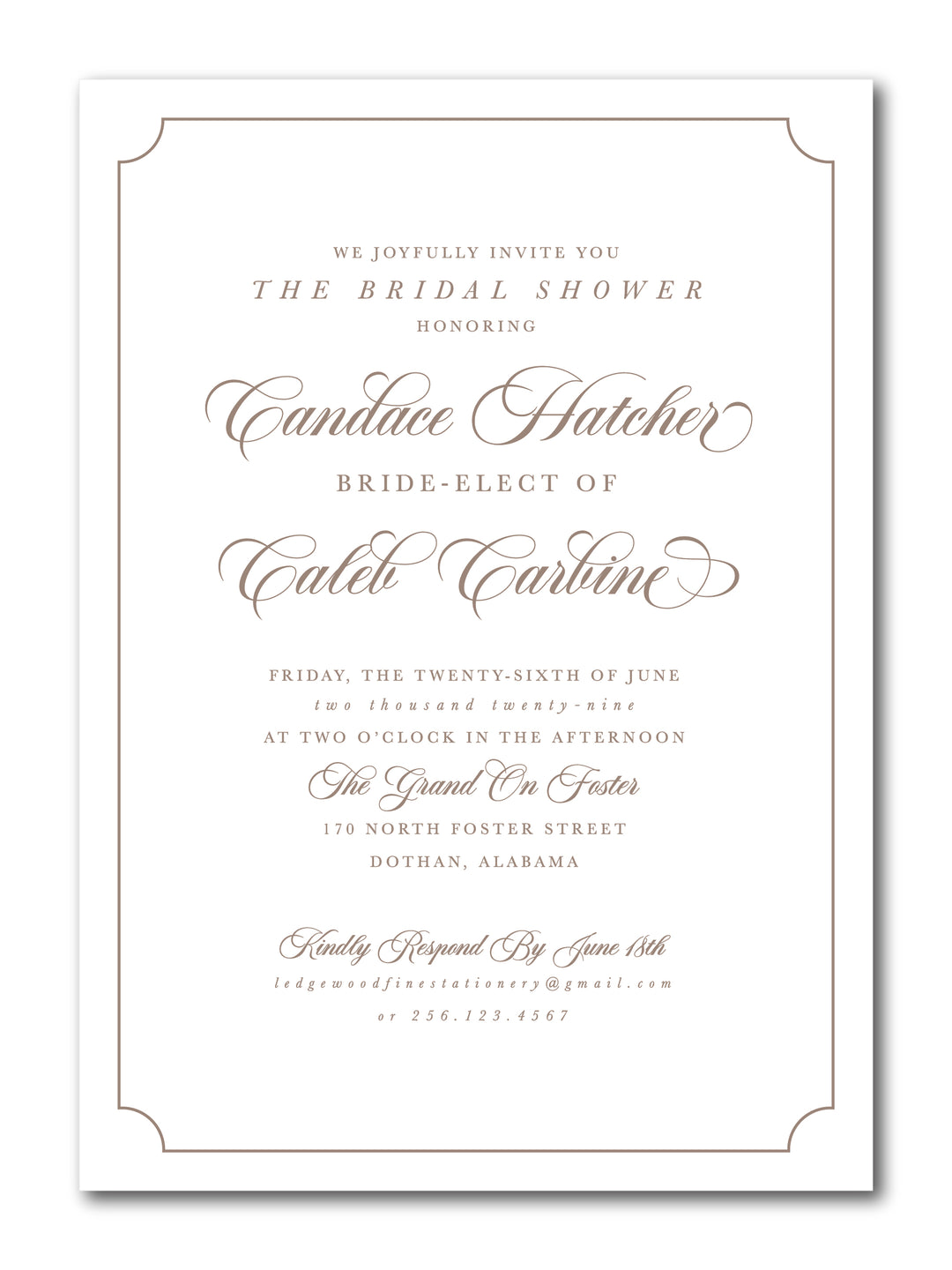 The Candace Bridal Shower Invitation