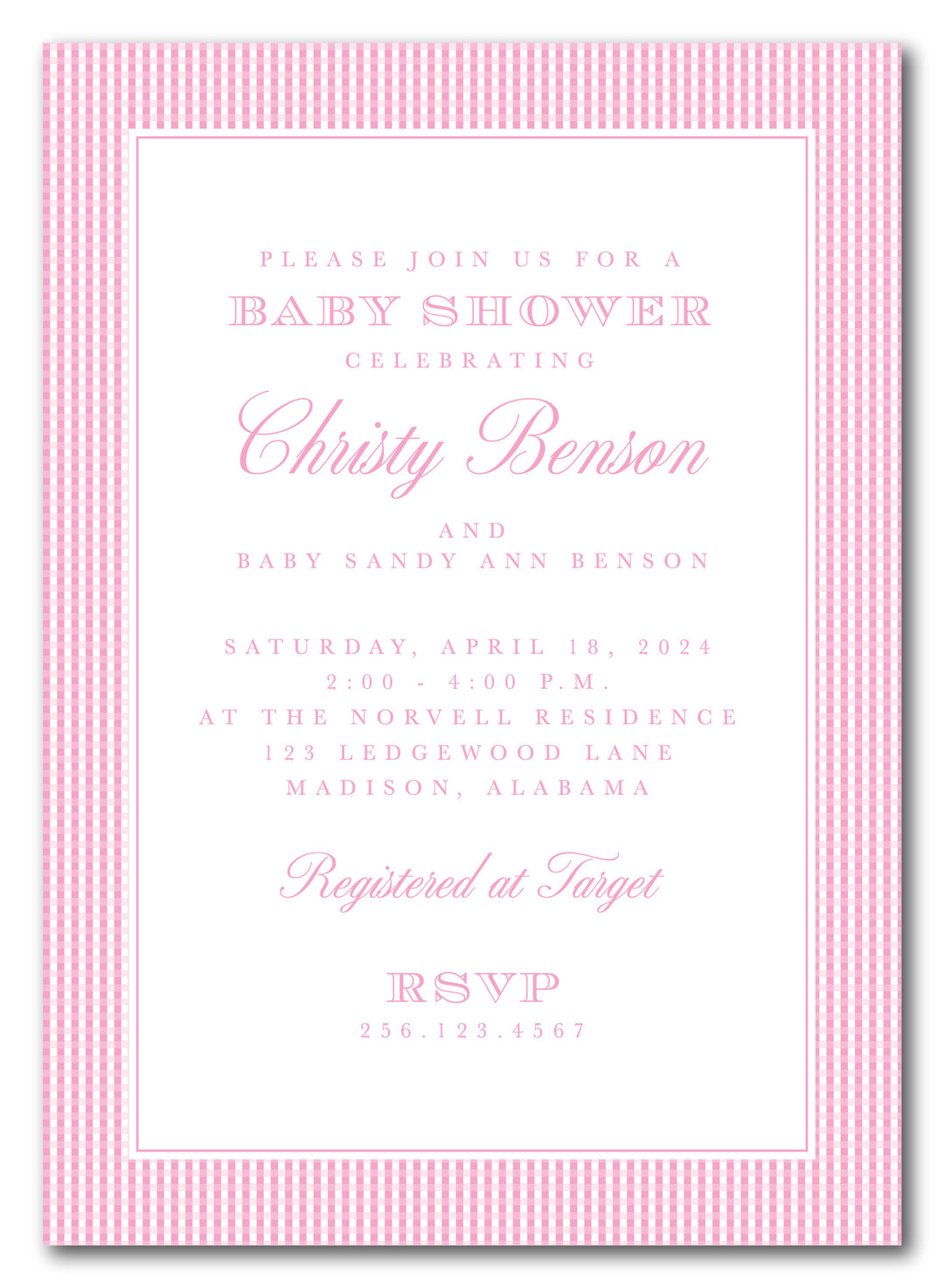 The Christy Baby Shower Invitation