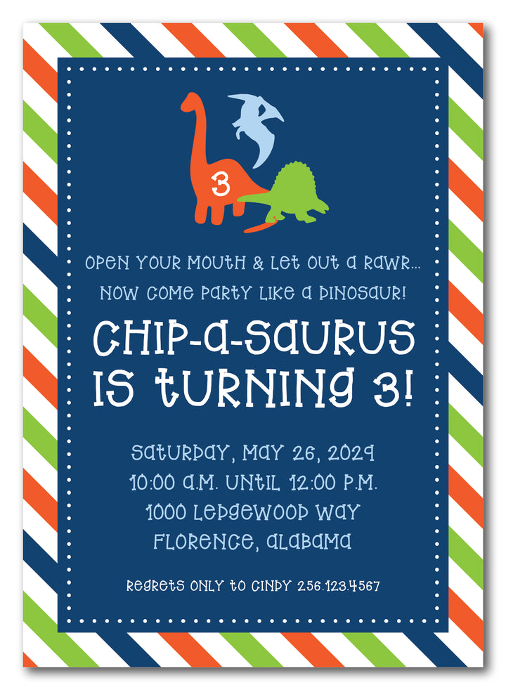 The Dinosaur Birthday Party Invitation