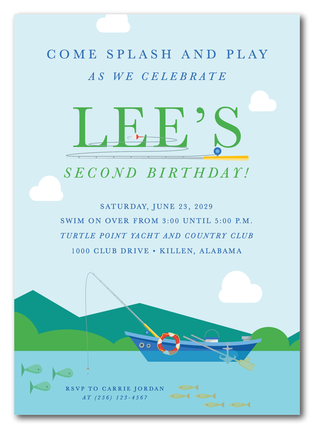 The Fishing Birthday Party Invitation