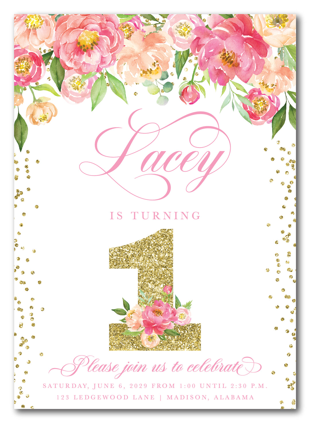 The Floral Birthday Party Invitation