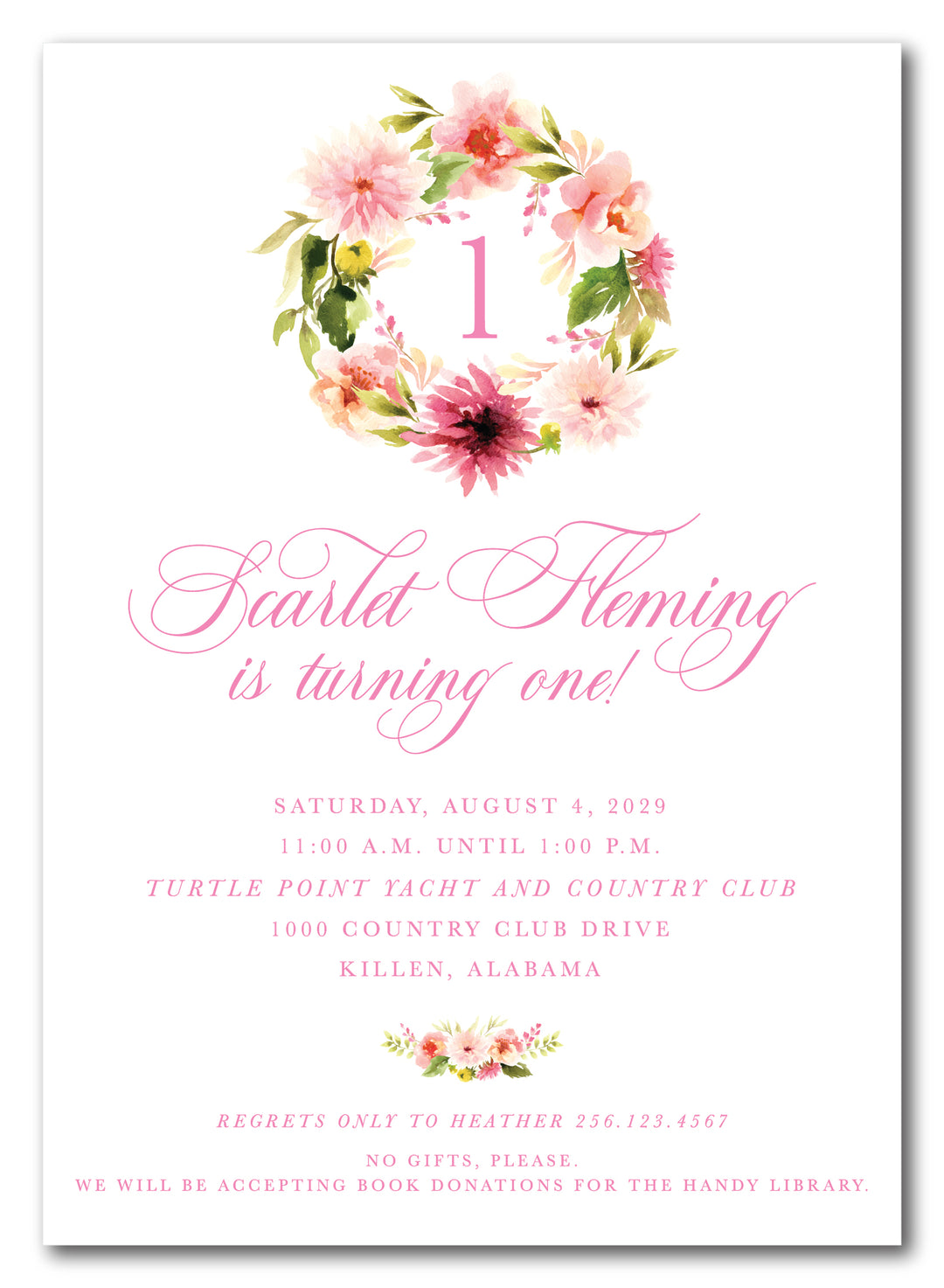 The Floral Wreath Birthday Party Invitation