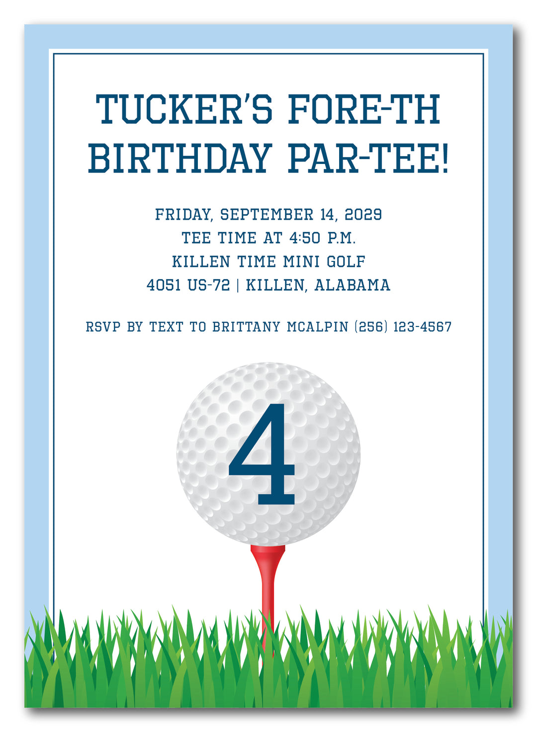 The Golf III Birthday Party Invitation