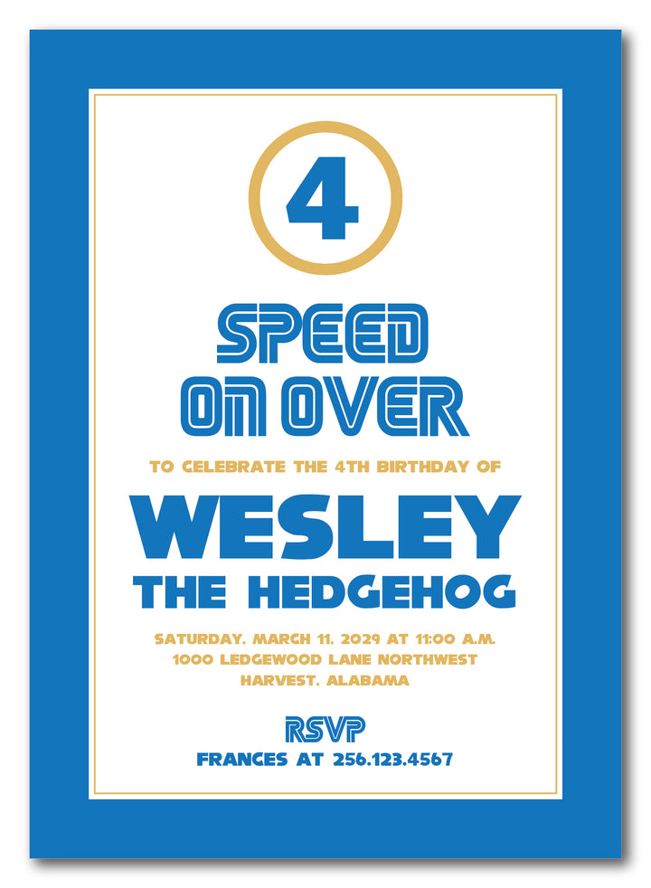 The Hedgehog Birthday Party Invitation