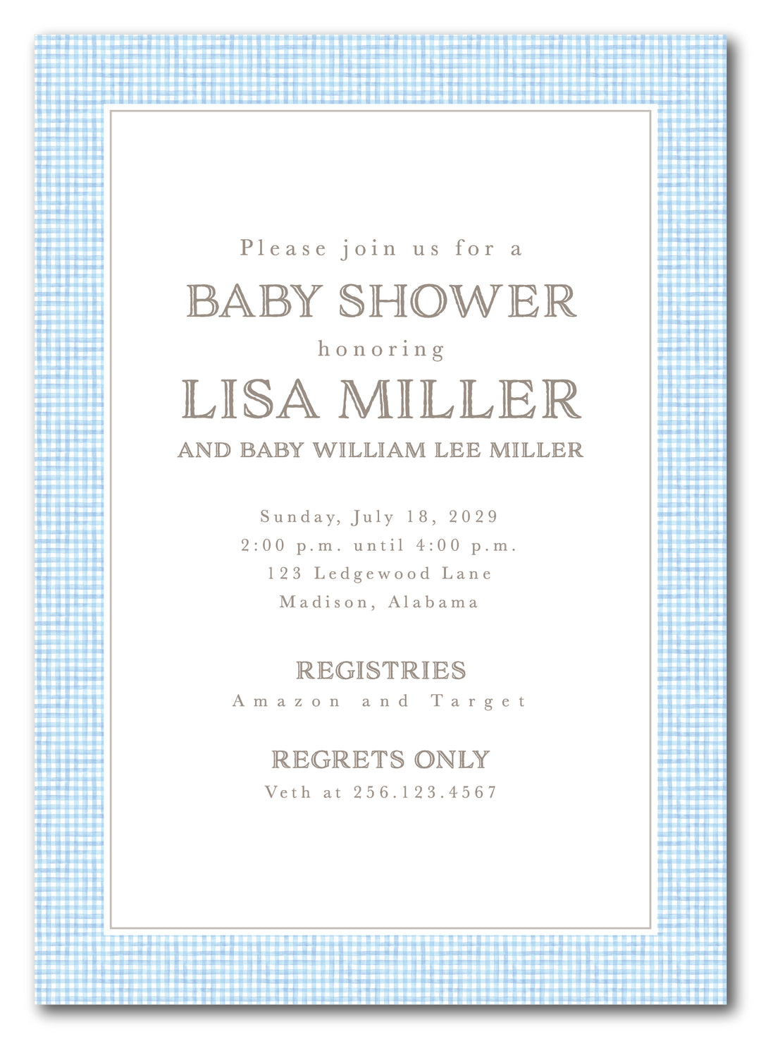 The Lisa Baby Shower Invitation