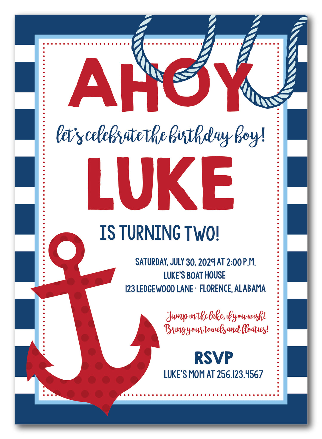 The Nautical IV Birthday Party Invitation