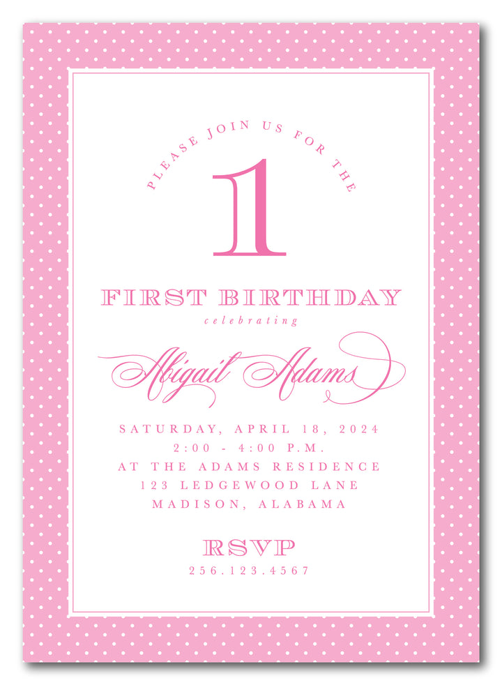 The Pink Dot Birthday Party Invitation