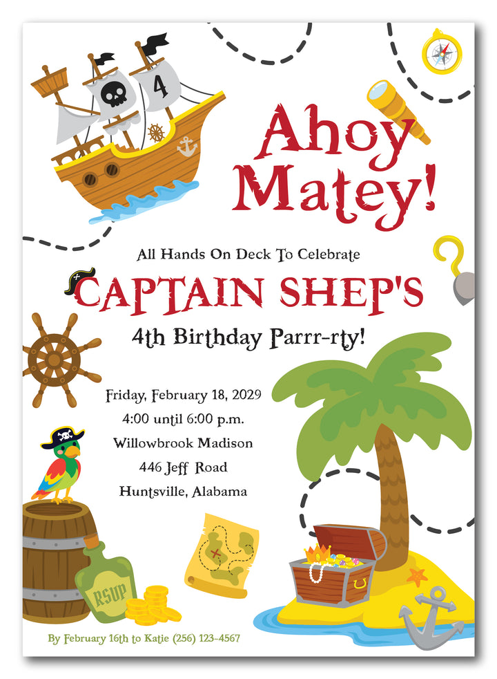 The Pirate Birthday Party Invitation
