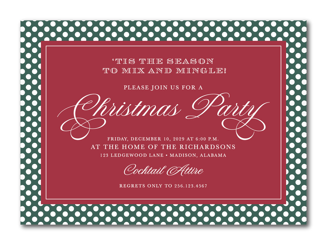 The Polka Dot Christmas Party Invitation