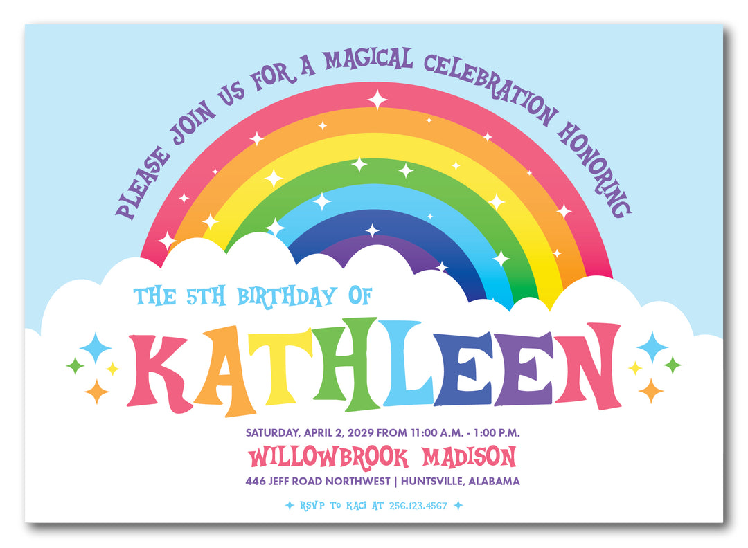 The Rainbow II Birthday Party Invitation
